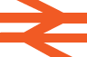 national orange cross rails railway symbol taxis from sheffield